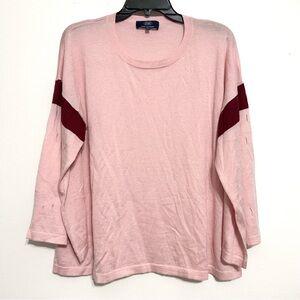 Gobi Mongolian Cashmere Silk Sweater Pink Lightweight Quiet Luxury Casual  2XL